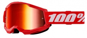 Okuliare 100% Strata2 Red Mirror Red Lens White