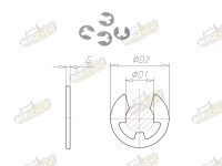 Poistný krúžok pre hriadele 2,3mm